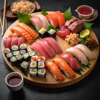 Mouthwatering sushi platter with wasabi and ginger, shot on Sony A6400 - Image 4