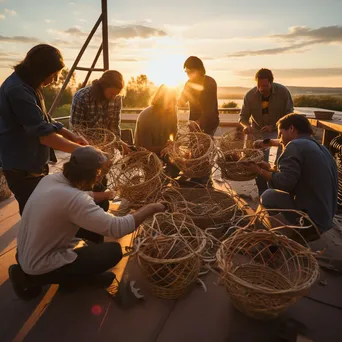 Group of Artisans Working on Baskets