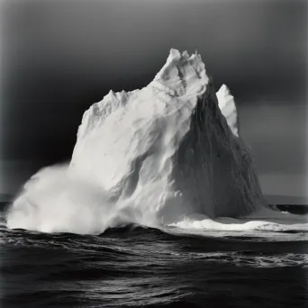 Iceberg calving from glacier into ocean waters - Image 2