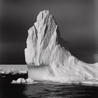 Iceberg calving from glacier into ocean waters - Image 3