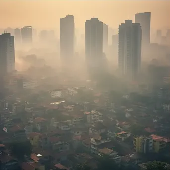 Smog and haze over urban cityscape due to air pollution - Image 3