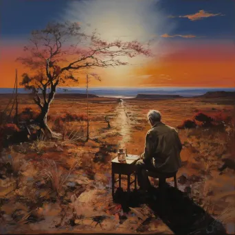 Elderly Man Painting in Soft Afternoon Sunlight - Image Generated - Image 4