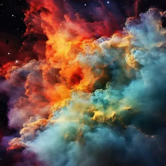 Nebula cloud with vibrant hues and celestial formations - Image 3