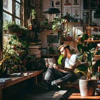 Employee relaxing in an inspiring office space - Image 2