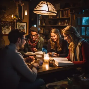 Book club meeting in a cozy local cafe setting - Image 3