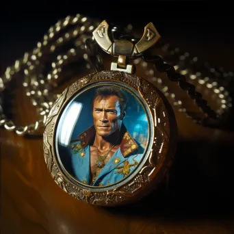 Image of a magical locket open to reveal a holographic image of a prophesied hero - Image 4