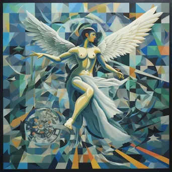 Futurist style depiction of the Greek myth of Daedalus and Icarus - Image 1