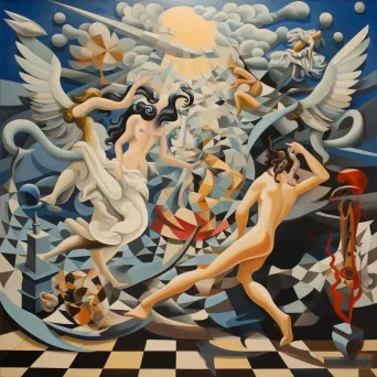 Futurist style depiction of the Greek myth of Daedalus and Icarus - Image 3