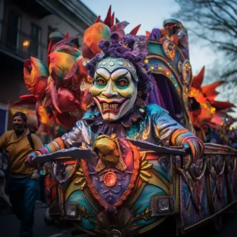 Mardi Gras parade with colorful floats and jazz bands - Image 3