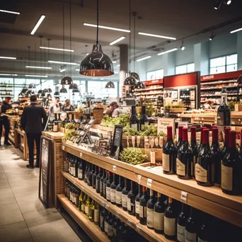 Elegant Supermarket Wine Section