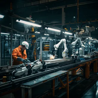 Collaborative robot assisting workers in an assembly line - Image 3