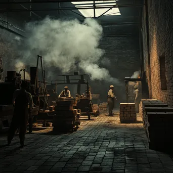 Historical Brick Factory Scene