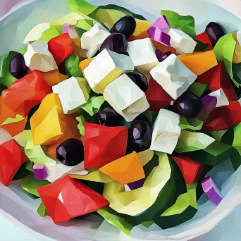 Greek Salad in Low Poly