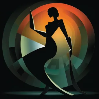 Silhouette of a ballet dancer under a spotlight on a dark stage - Image 2