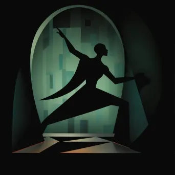 Silhouette of a ballet dancer under a spotlight on a dark stage - Image 3