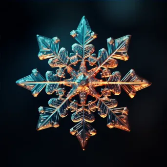 Image showcasing the intricate symmetrical ice patterns within a snowflake at a microscopic level - Image 4