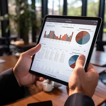 Business leader holding a tablet showing strategic goals - Image 2