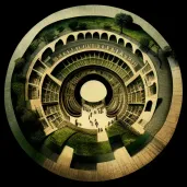 Top view of an amphitheater with a concentric circular structure - Image 3