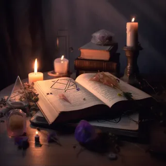 Enchanted book of spells with magical symbols - Image 1