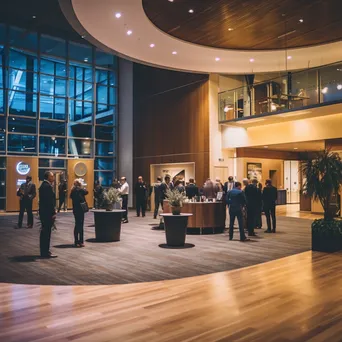 Professionals mingling in the reception area of a conference - Image 3