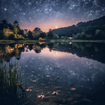 Cygnus Constellation and Lake Reflection