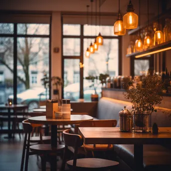 Blurred interior of a cozy coffee shop - Image 3