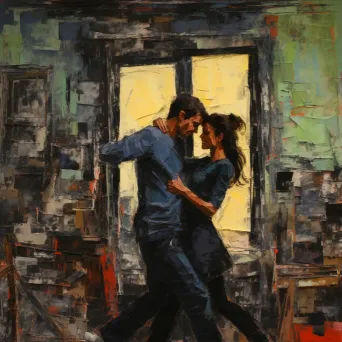 Image of a couple dancing in their living room - Image 1