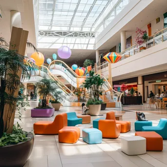 Vibrant Mall Atrium Atmosphere