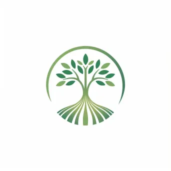 Minimalist logo with a tree sprouting from a hand, in green and white. - Image 1