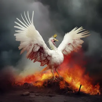 Phoenix emerging from ashes symbolizing rebirth - Image 1