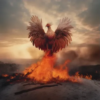 Phoenix emerging from ashes symbolizing rebirth - Image 3