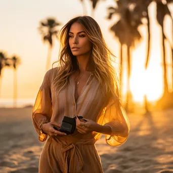 Eco-Friendly Influencer at the Beach