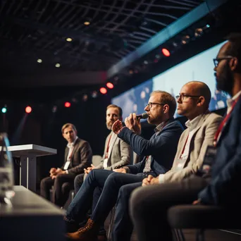 Participants in a panel discussion about urban technology at a conference. - Image 1