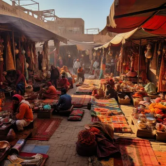 Market Display of Handmade Carpets