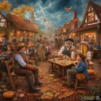 Image of an Oktoberfest celebration with traditional attire, beer, and pretzels - Image 4