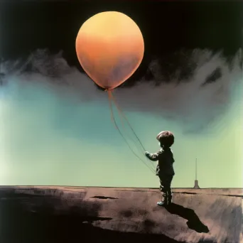 Child letting go of a balloon into the clear sky - Image 3