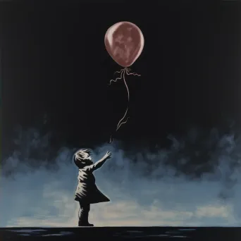 Child letting go of a balloon into the clear sky - Image 4