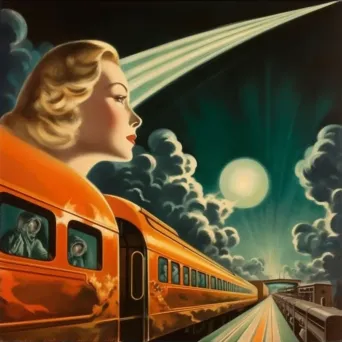 Mystical train traveling through dreamscapes - Image 2