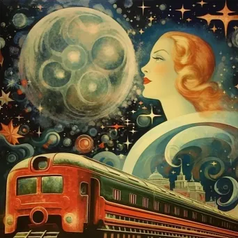 Mystical train traveling through dreamscapes - Image 3