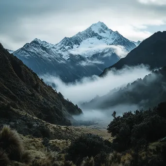 Morning Mist in a Mountain Valley