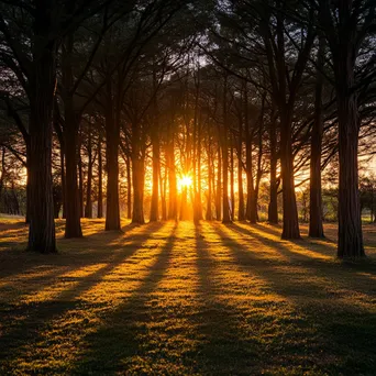 Sunset Glow Through Trees