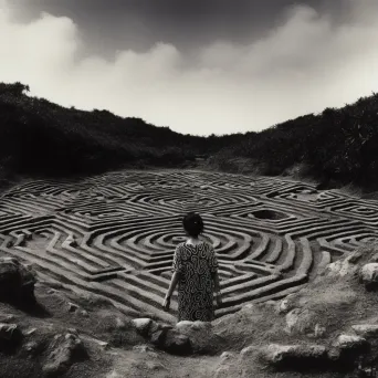 Person standing at labyrinth entrance ready to enter - Image 1