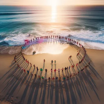 Aerial Beach Yoga Class at Dawn