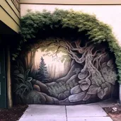 Image showing a community mural with live plants and moss, symbolizing growth and evolution - Image 4