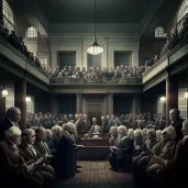 Leaders of the Continental Congress debating the future of the American colonies - Image 1