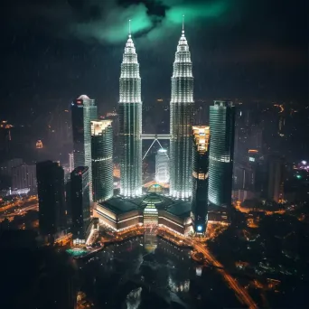 Kuala Lumpur Petronas Towers night - Image 1