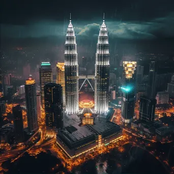 Kuala Lumpur Petronas Towers night - Image 2