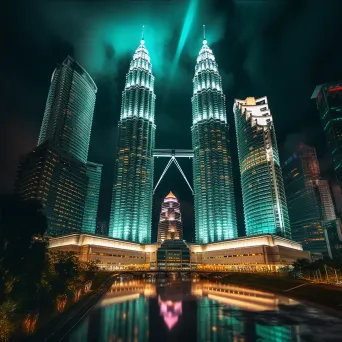 Kuala Lumpur Petronas Towers night - Image 4