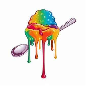 Delicious melting ice cream with rainbow sprinkles logo for ice cream parlor - Image 3