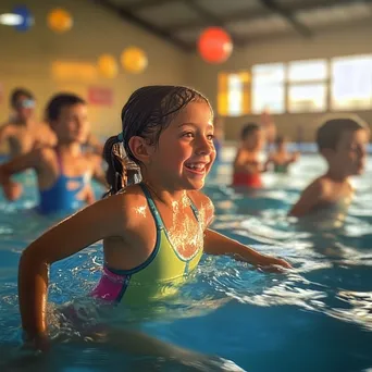 Children participating in fun activities in a water aerobics class - Image 1